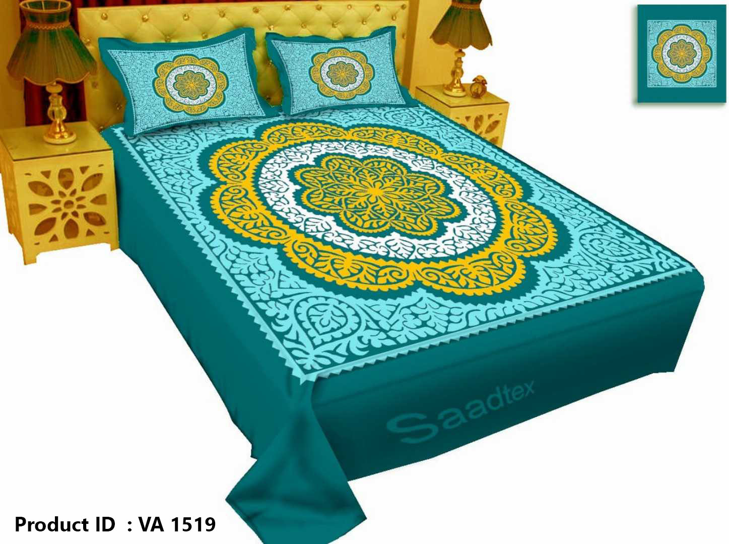 Digital Home Tex Luxury Panel Cotton Bed Sheet King Size