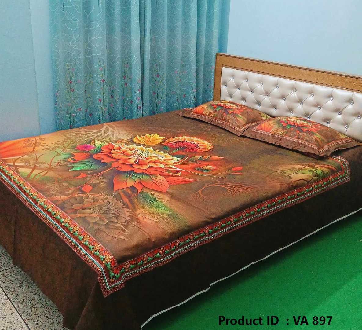 Digital 3D Print Luxury Panel Bed Sheet King Size