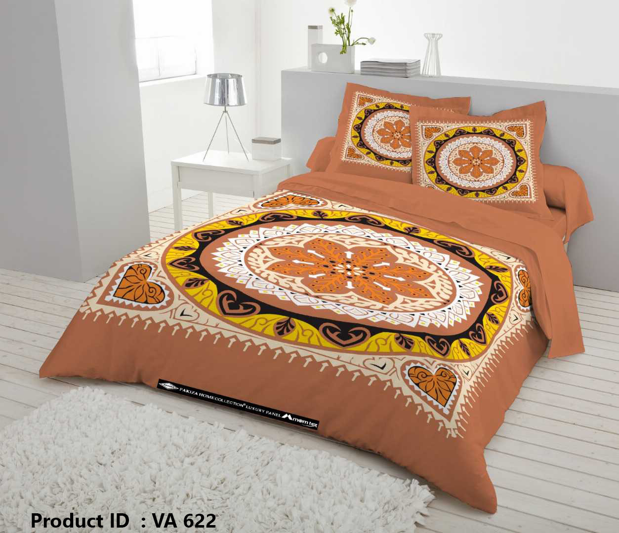 Digital Home Tex Luxury Panel Cotton Bed Sheet King Size